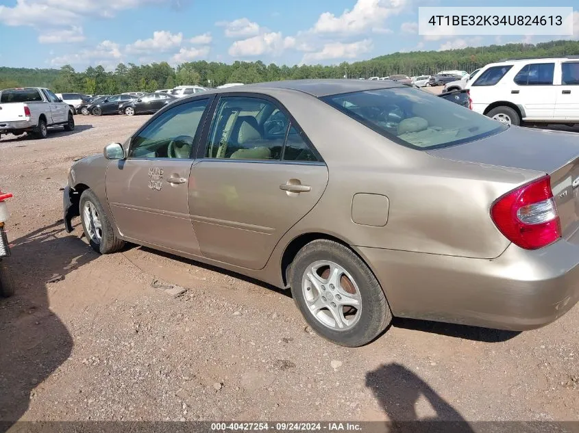 2004 Toyota Camry Le VIN: 4T1BE32K34U824613 Lot: 40427254