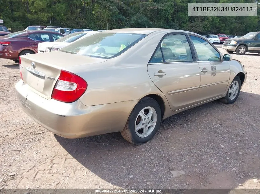 2004 Toyota Camry Le VIN: 4T1BE32K34U824613 Lot: 40427254