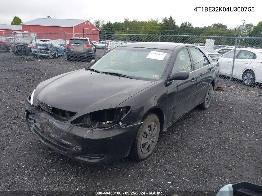 4T1BE32K04U300755 2004 Toyota Camry Le