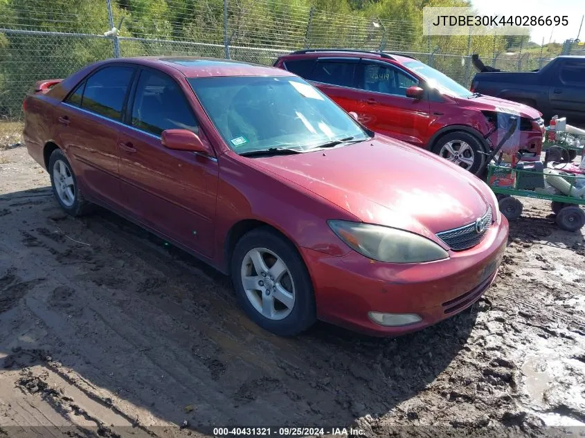 JTDBE30K440286695 2004 Toyota Camry Se