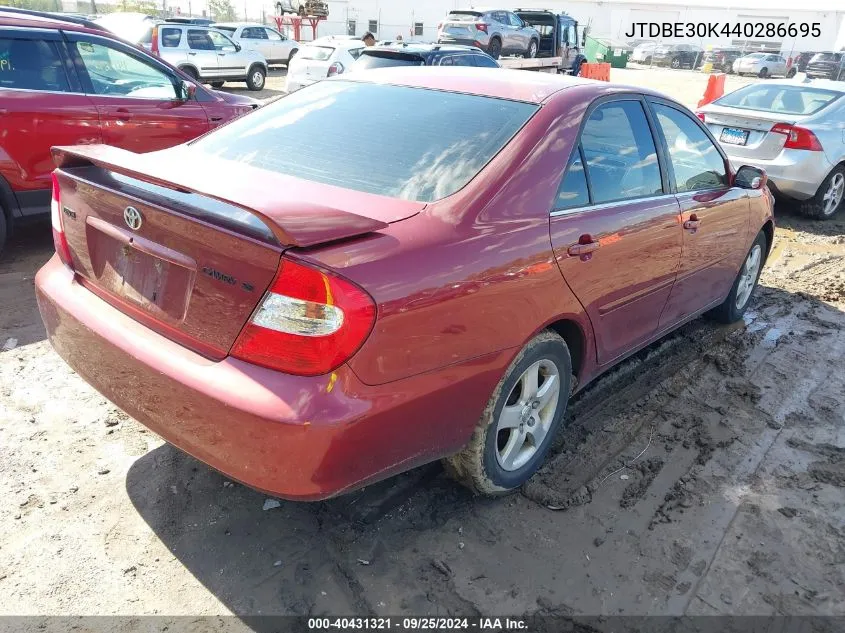 JTDBE30K440286695 2004 Toyota Camry Se