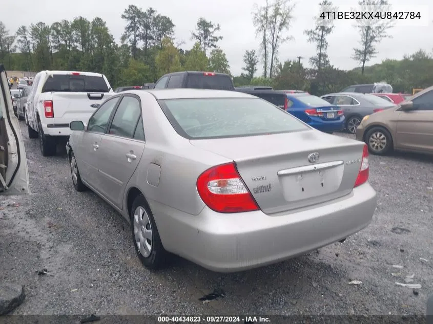 2004 Toyota Camry Le VIN: 4T1BE32KX4U842784 Lot: 40434823