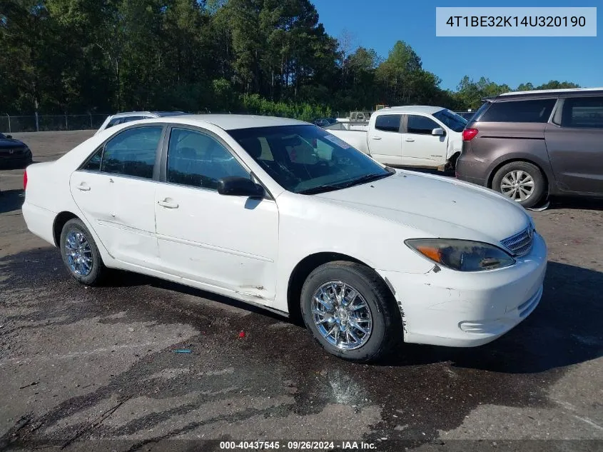 4T1BE32K14U320190 2004 Toyota Camry Le