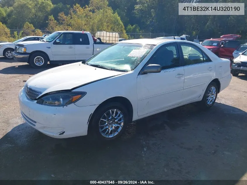 4T1BE32K14U320190 2004 Toyota Camry Le