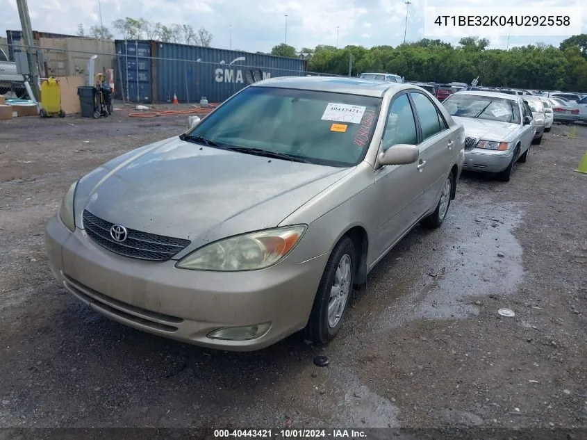 2004 Toyota Camry Xle VIN: 4T1BE32K04U292558 Lot: 40443421