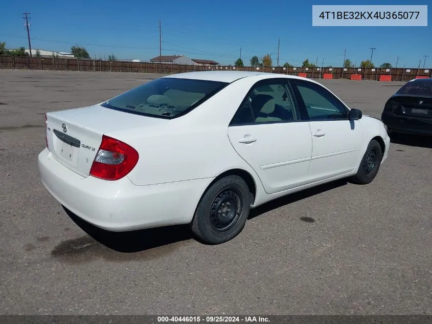 2004 Toyota Camry Le VIN: 4T1BE32KX4U365077 Lot: 40446015