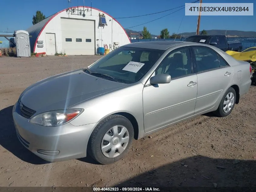 2004 Toyota Camry Le VIN: 4T1BE32KX4U892844 Lot: 40452923