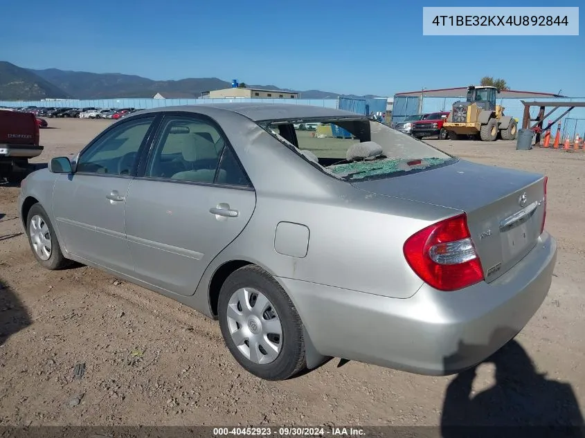 2004 Toyota Camry Le VIN: 4T1BE32KX4U892844 Lot: 40452923