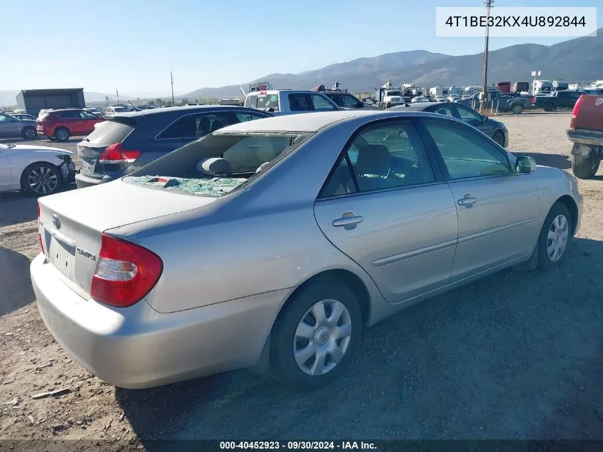 2004 Toyota Camry Le VIN: 4T1BE32KX4U892844 Lot: 40452923