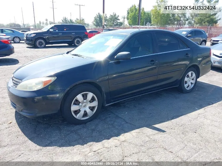 2004 Toyota Camry Le VIN: 4T1BE32K54U332424 Lot: 40452990