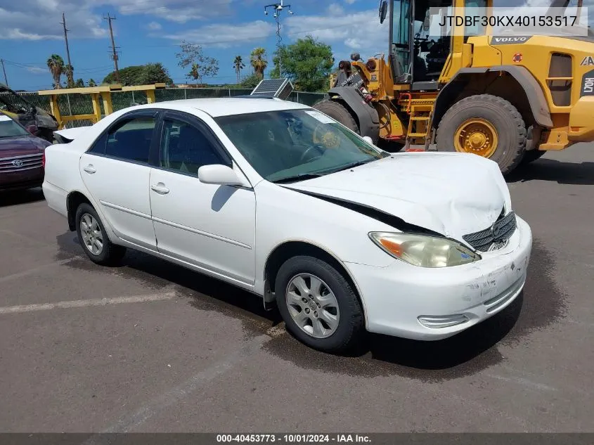 2004 Toyota Camry Le V6/Xle V6 VIN: JTDBF30KX40153517 Lot: 40453773