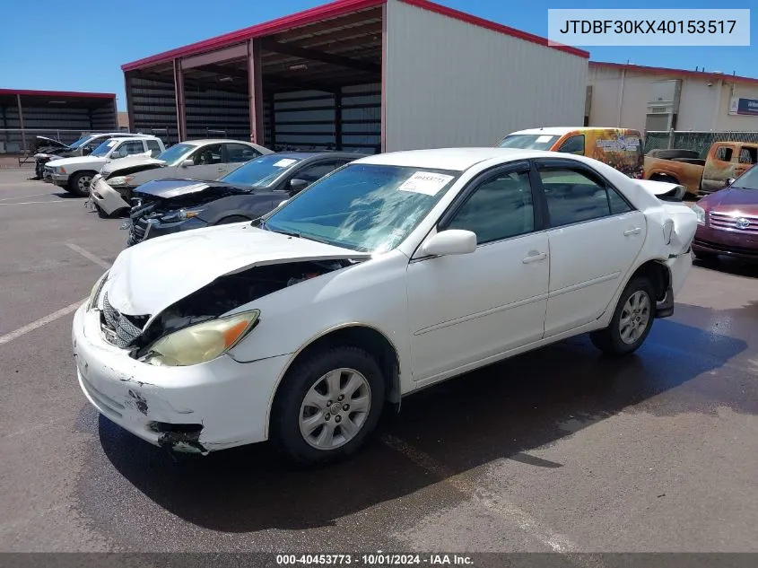 2004 Toyota Camry Le V6/Xle V6 VIN: JTDBF30KX40153517 Lot: 40453773