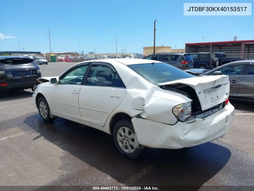 2004 Toyota Camry Le V6/Xle V6 VIN: JTDBF30KX40153517 Lot: 40453773