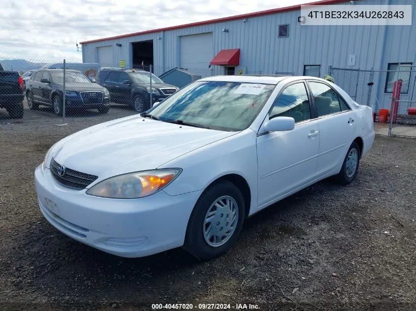 2004 Toyota Camry Le VIN: 4T1BE32K34U262843 Lot: 40457020