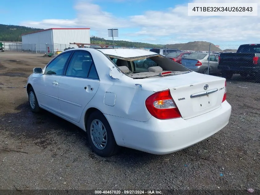 2004 Toyota Camry Le VIN: 4T1BE32K34U262843 Lot: 40457020