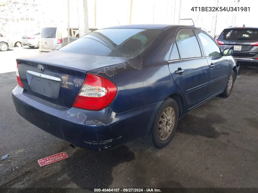 2004 Toyota Camry Le VIN: 4T1BE32K54U341981 Lot: 40464107