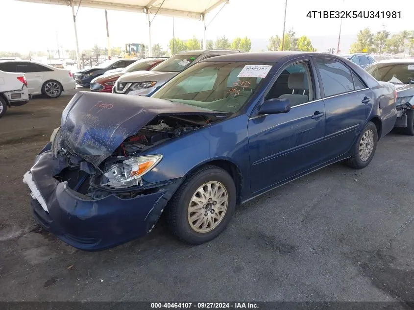 2004 Toyota Camry Le VIN: 4T1BE32K54U341981 Lot: 40464107