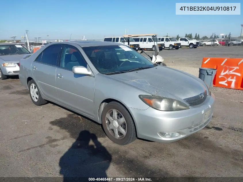 2004 Toyota Camry Se VIN: 4T1BE32K04U910817 Lot: 40465467