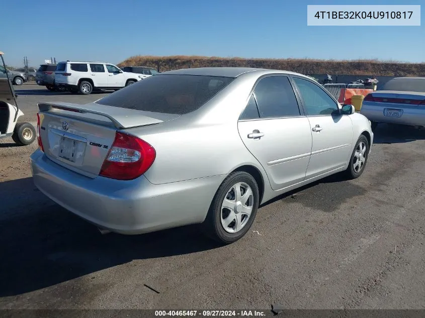 4T1BE32K04U910817 2004 Toyota Camry Se