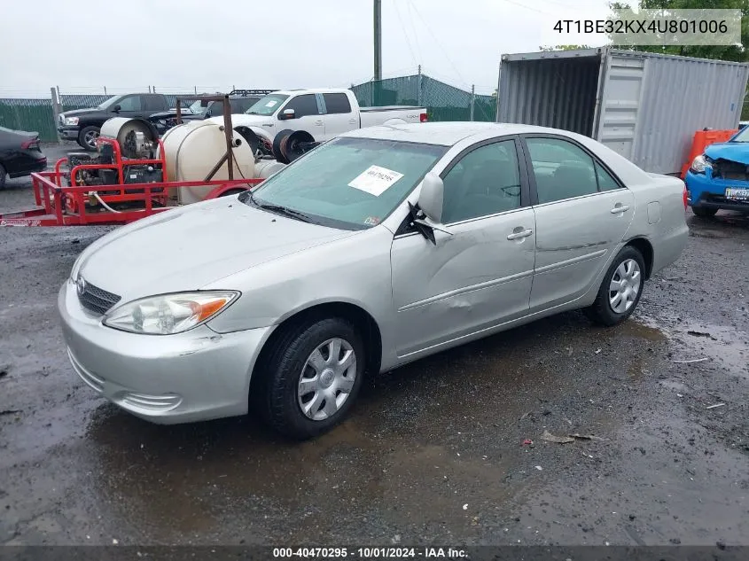 2004 Toyota Camry Le VIN: 4T1BE32KX4U801006 Lot: 40470295