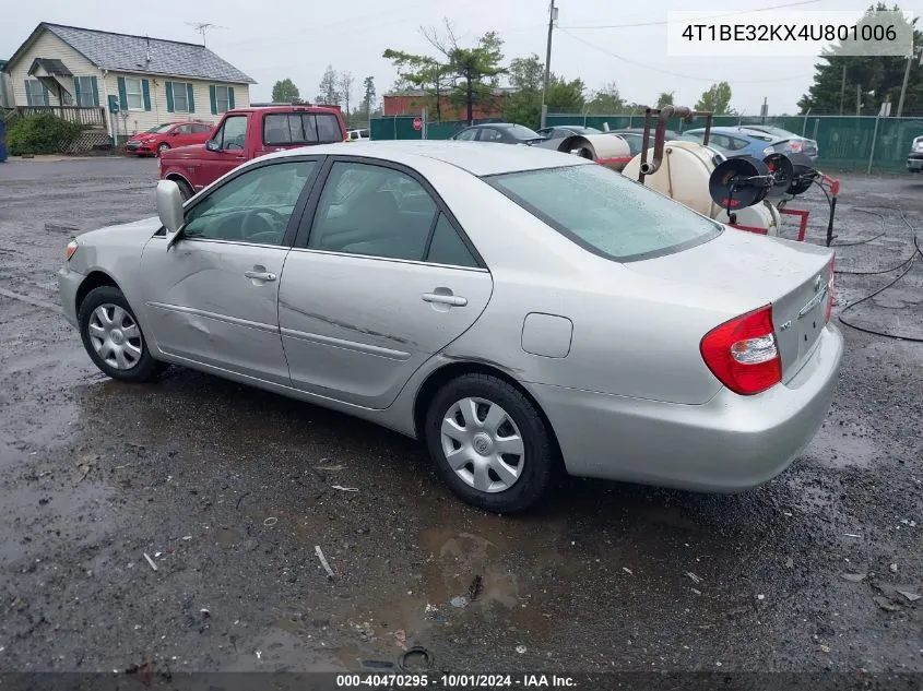 2004 Toyota Camry Le VIN: 4T1BE32KX4U801006 Lot: 40470295