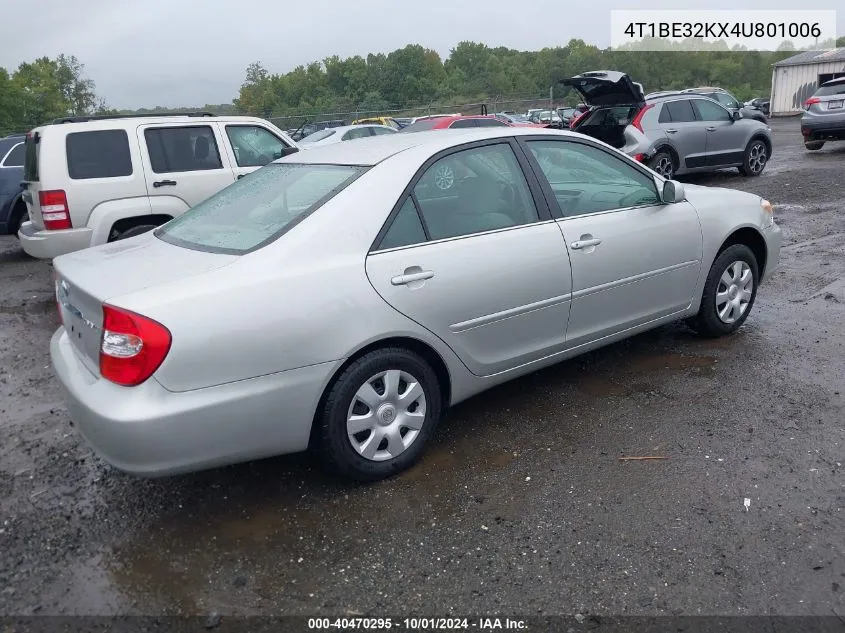 2004 Toyota Camry Le VIN: 4T1BE32KX4U801006 Lot: 40470295