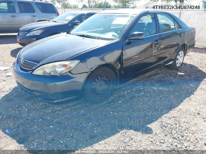 2004 Toyota Camry Le VIN: 4T1BE32K34U874248 Lot: 40485520