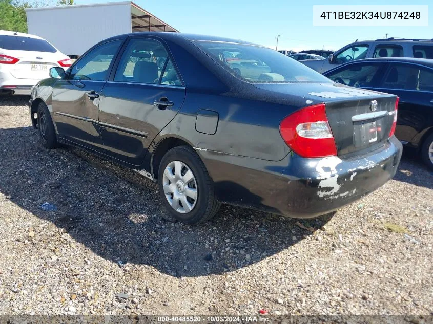 2004 Toyota Camry Le VIN: 4T1BE32K34U874248 Lot: 40485520