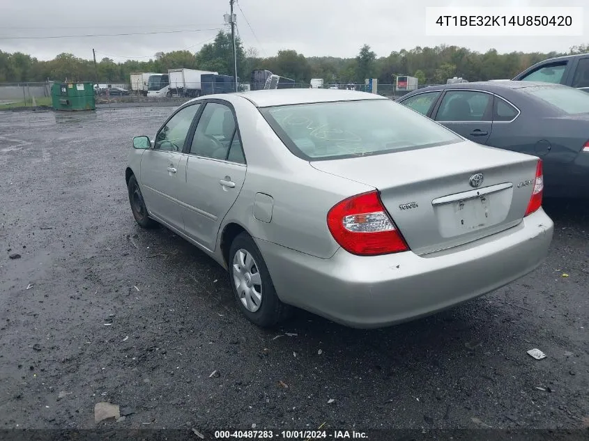 4T1BE32K14U850420 2004 Toyota Camry Le