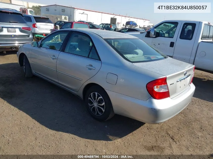 2004 Toyota Camry Le VIN: 4T1BE32K84U850057 Lot: 40489794