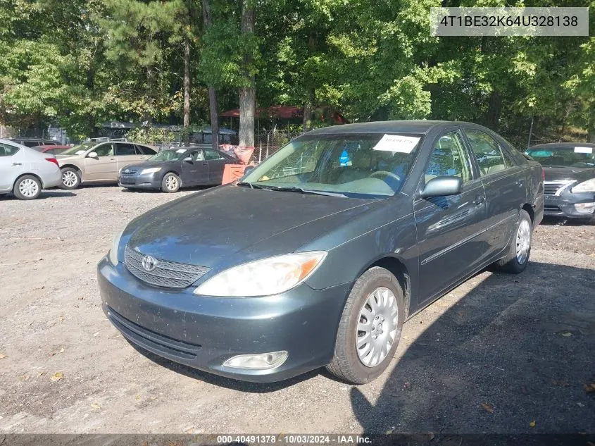 2004 Toyota Camry Xle VIN: 4T1BE32K64U328138 Lot: 40491378