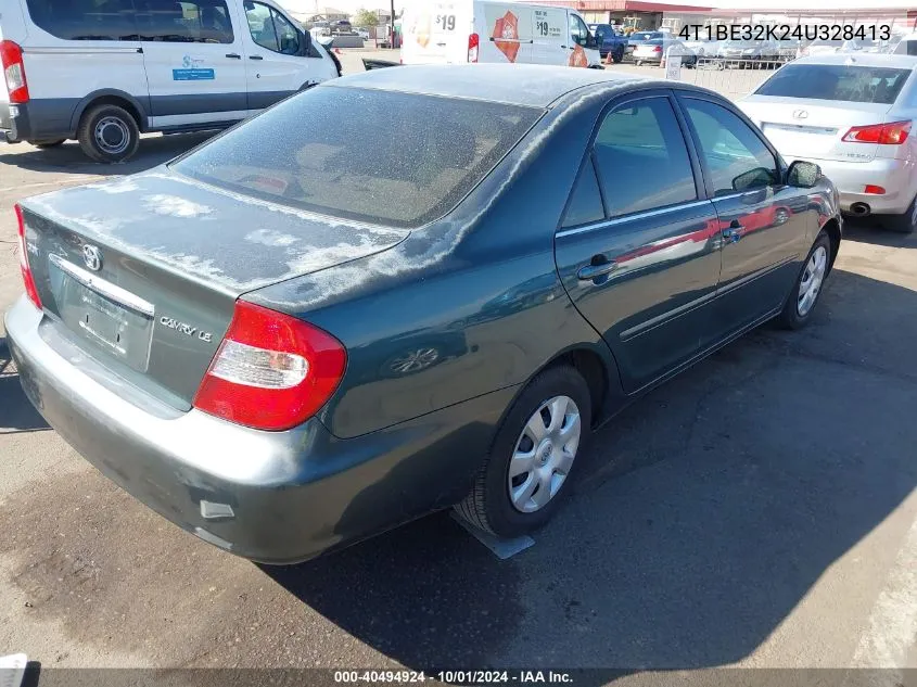 2004 Toyota Camry Le VIN: 4T1BE32K24U328413 Lot: 40494924