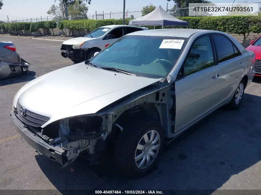 2004 Toyota Camry Le VIN: 4T1BE32K74U793561 Lot: 40497464