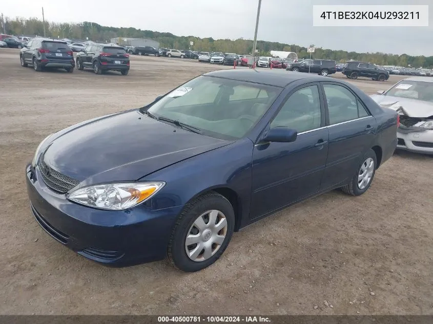 2004 Toyota Camry Le VIN: 4T1BE32K04U293211 Lot: 40500781