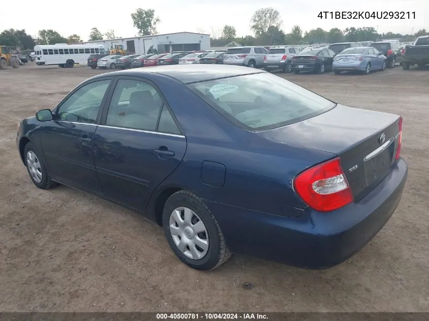 2004 Toyota Camry Le VIN: 4T1BE32K04U293211 Lot: 40500781