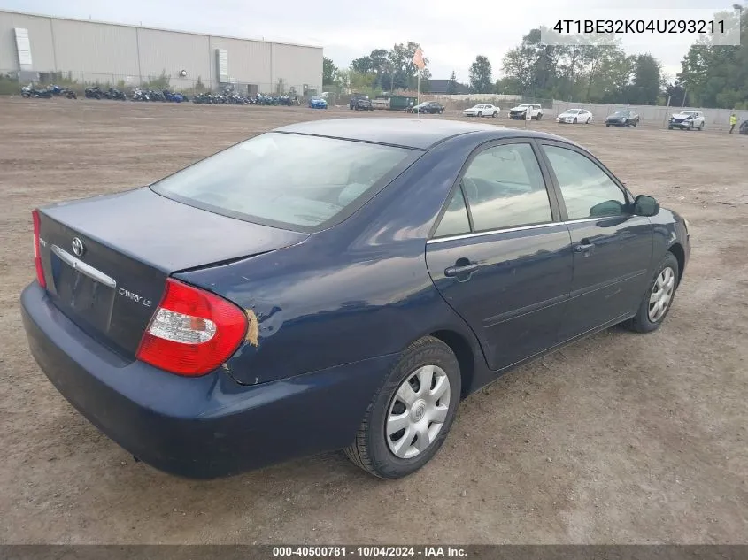 2004 Toyota Camry Le VIN: 4T1BE32K04U293211 Lot: 40500781