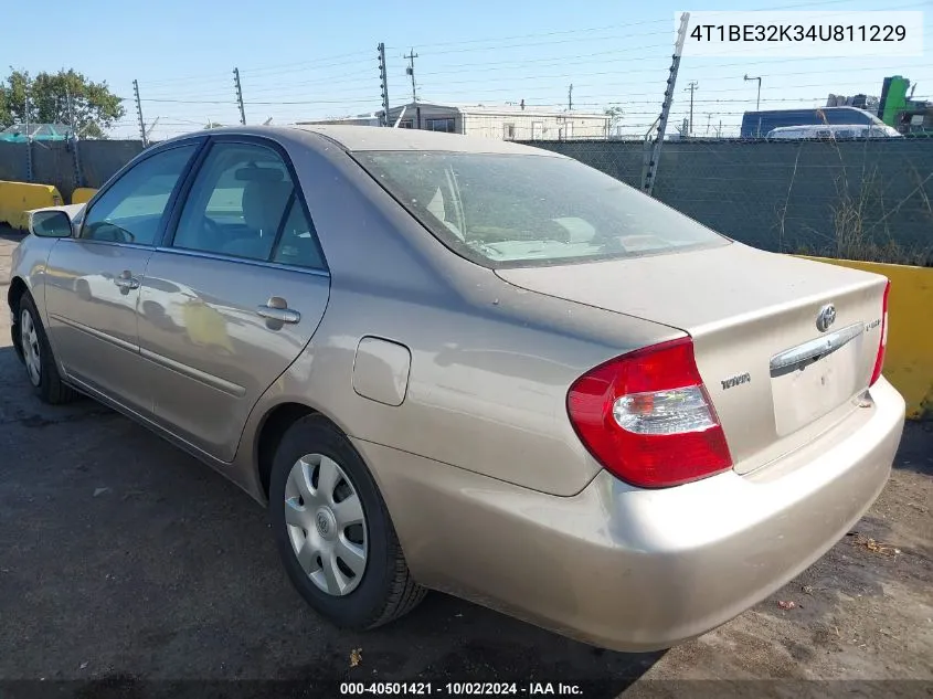 2004 Toyota Camry Le VIN: 4T1BE32K34U811229 Lot: 40501421