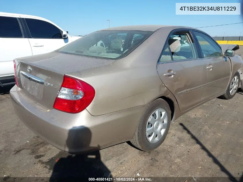 2004 Toyota Camry Le VIN: 4T1BE32K34U811229 Lot: 40501421