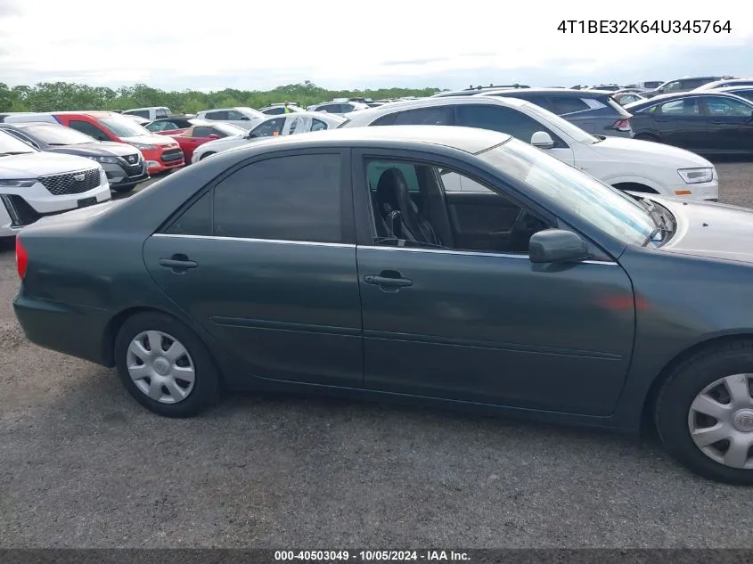 2004 Toyota Camry Le/Xle/Se VIN: 4T1BE32K64U345764 Lot: 40503049