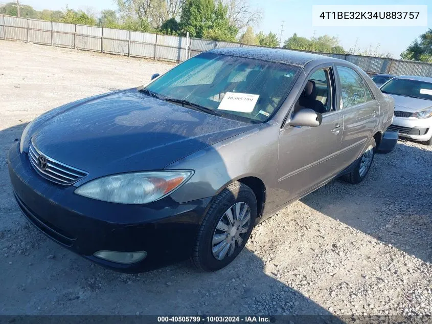 2004 Toyota Camry Le VIN: 4T1BE32K34U883757 Lot: 40505799