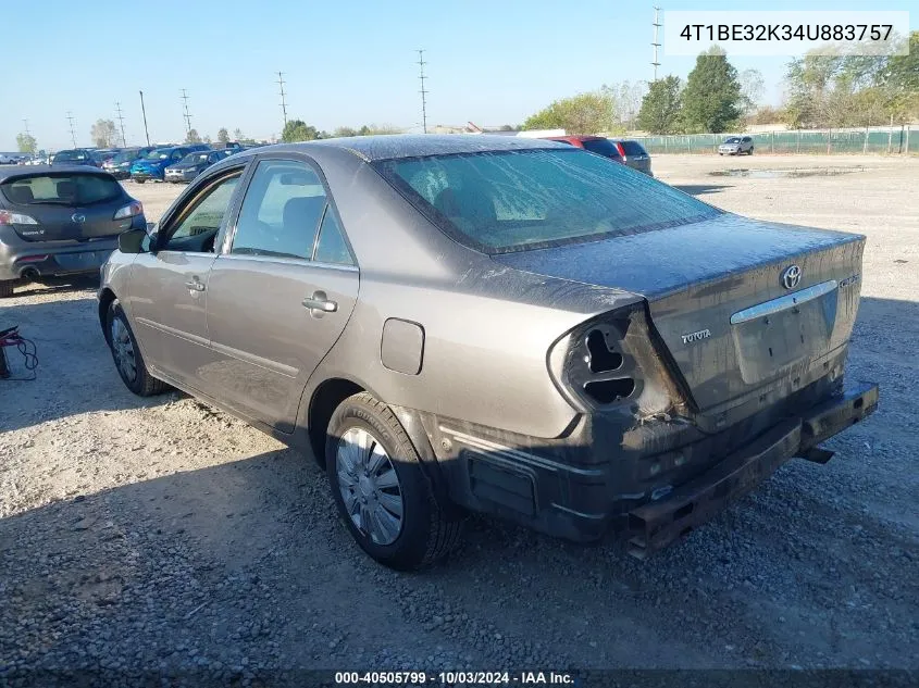 2004 Toyota Camry Le VIN: 4T1BE32K34U883757 Lot: 40505799