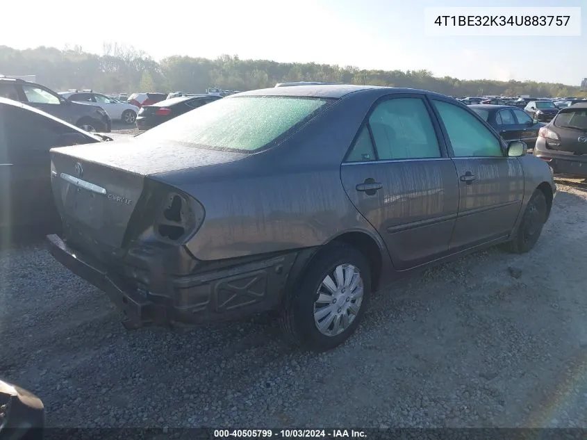 2004 Toyota Camry Le VIN: 4T1BE32K34U883757 Lot: 40505799