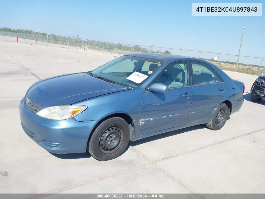 2004 Toyota Camry Le VIN: 4T1BE32K04U897843 Lot: 40506227