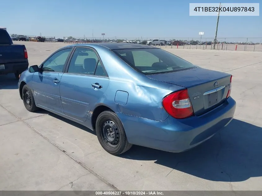 2004 Toyota Camry Le VIN: 4T1BE32K04U897843 Lot: 40506227