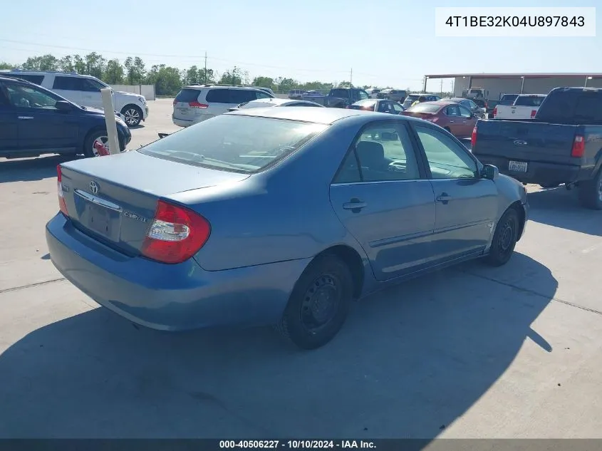 2004 Toyota Camry Le VIN: 4T1BE32K04U897843 Lot: 40506227