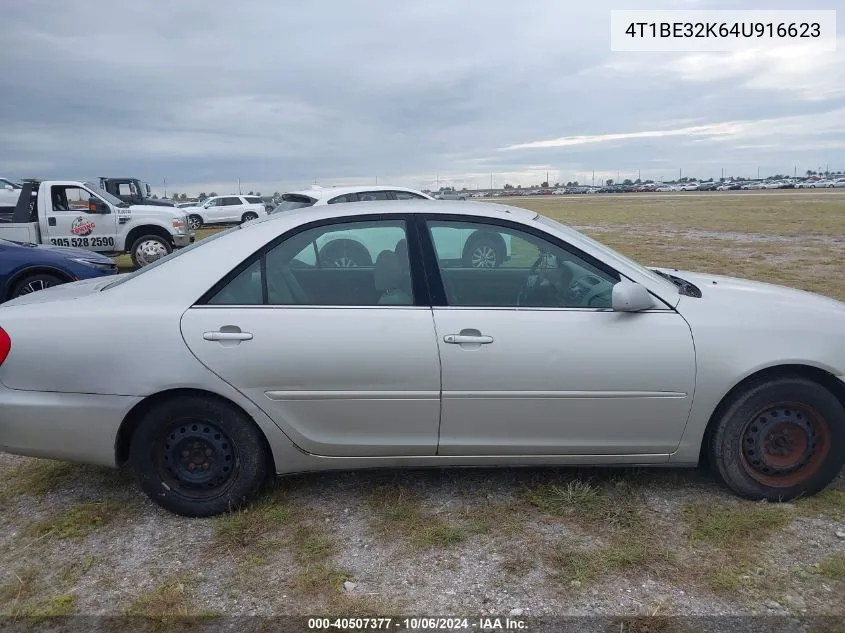 2004 Toyota Camry Le VIN: 4T1BE32K64U916623 Lot: 40507377