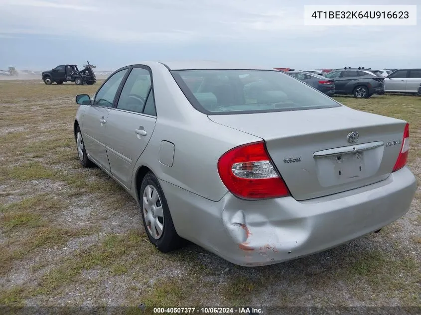 2004 Toyota Camry Le VIN: 4T1BE32K64U916623 Lot: 40507377