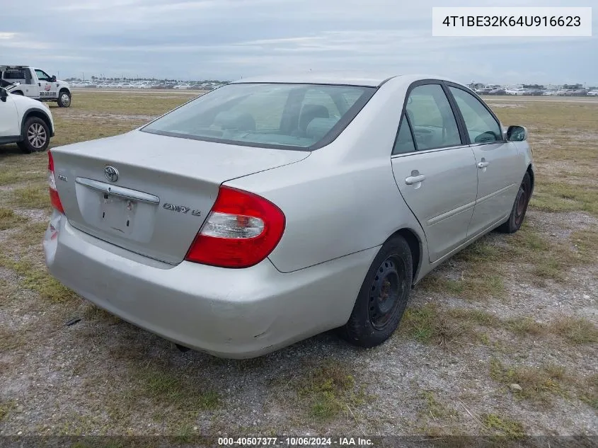 2004 Toyota Camry Le VIN: 4T1BE32K64U916623 Lot: 40507377