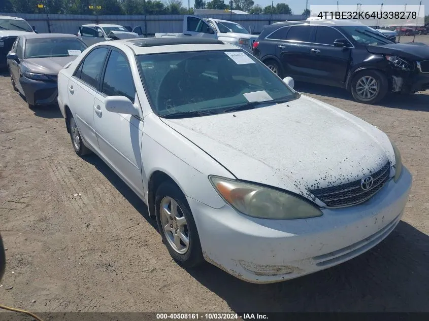 2004 Toyota Camry Le VIN: 4T1BE32K64U338278 Lot: 40508161