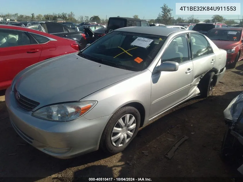 2004 Toyota Camry Le VIN: 4T1BE32K84U911553 Lot: 40510417